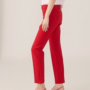 Pink Tartan Ankle Zip pant - in Red